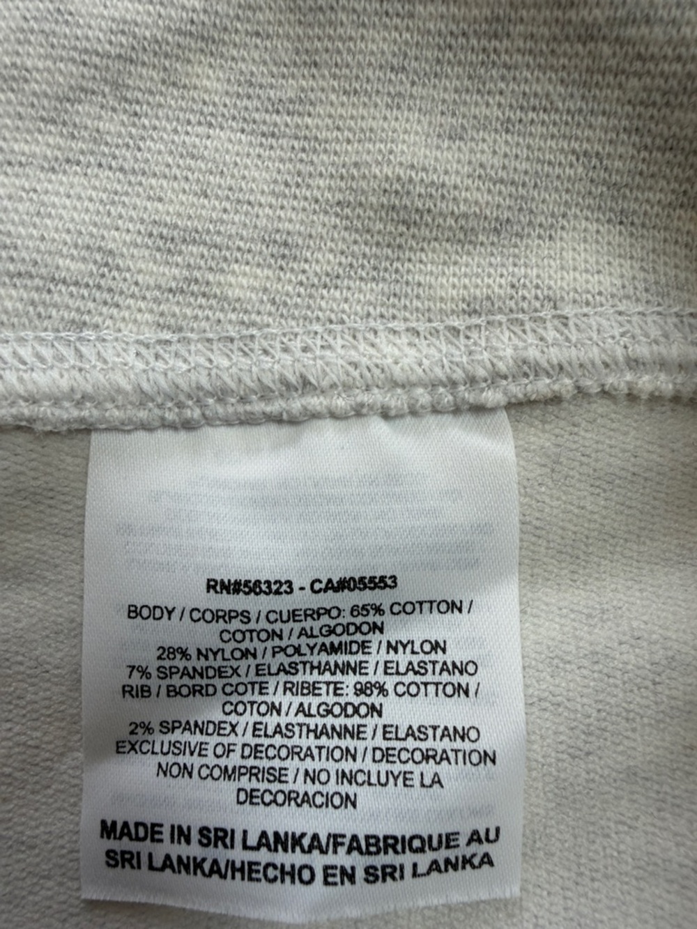 Nike White/Light Gray Cropped Dri-FIT Athletic